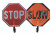 STOP SLOW PADDLES - 24" LED Stop/Slow Sign - Stop/Slow Hi-Intensity Prismatic Sheeting Paddle w/6" Padded Handle