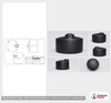 Dimensional spec drawing for Norwesco 1550 Gallon Vertical Water Tank