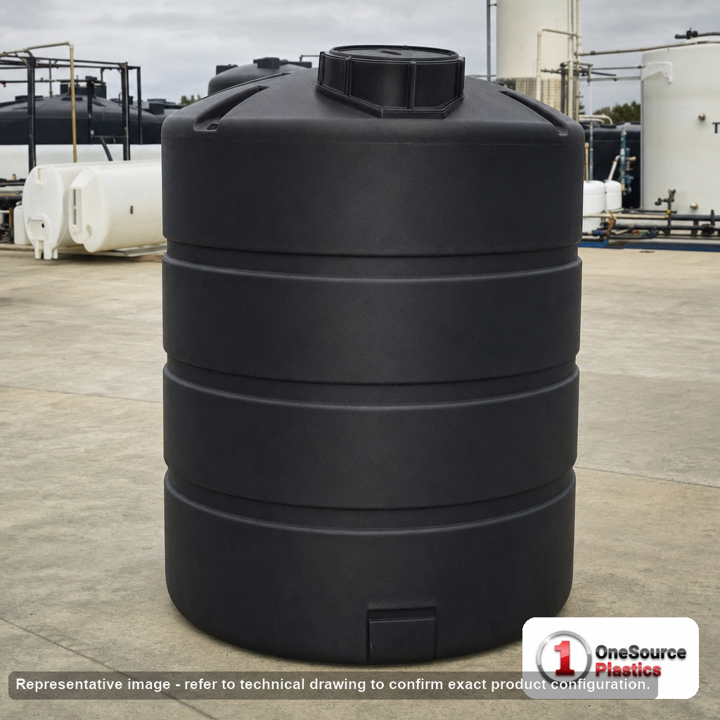 Norwesco 500 Gallon Black Heavy Duty Vertical Storage - 42116