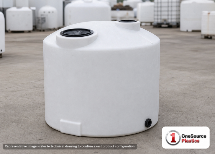 22 Gallon Vertical Liquid Storage Tank. Polyethylene; White; 20" H x 20" W x 20" L. Manufacturer part number N-43608.