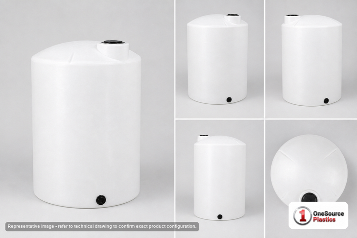 120 Gallon Vertical Liquid Storage Tank - Natural White (28" x 54")