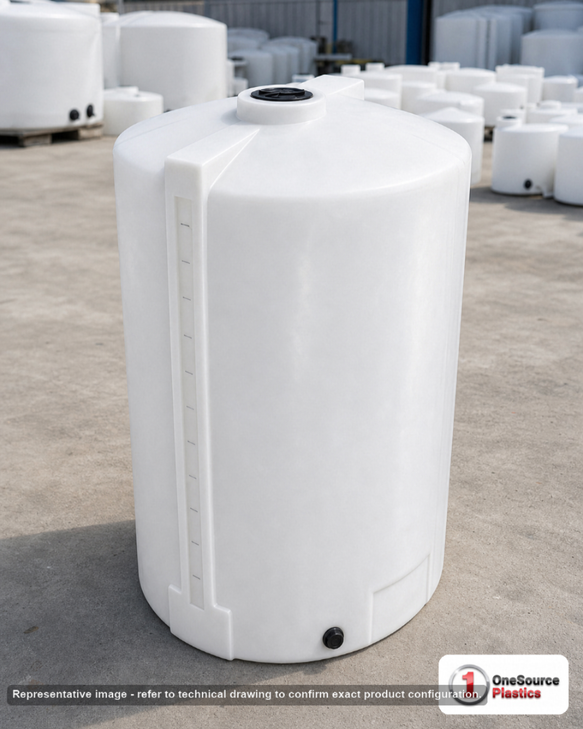 150 Gallon Vertical Liquid Storage Tank - Natural White (30" x 56") #41469. Polyethylene; White; 56" H x 30" W x 30" L.