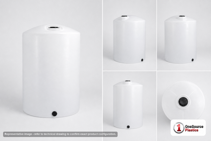 Dimensional spec drawing for Norwesco 160 Gallon (28" L x 28" W x 69" H)