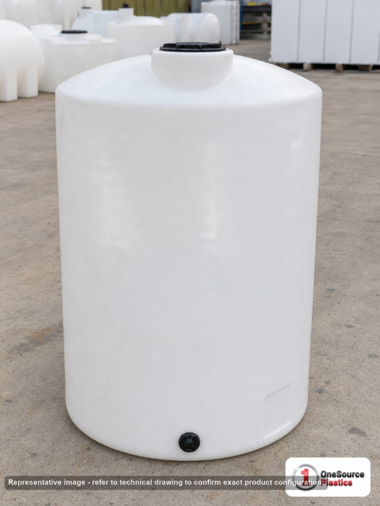 165 Gallon Vertical Liquid Storage Tank. . Manufacturer part number N-40281. Sold by OneSource Plastics (https://www.onesourceplastics.com).