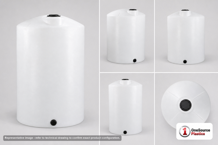 175 Gallon Vertical Liquid Storage Tank - Natural White (30" x 64")