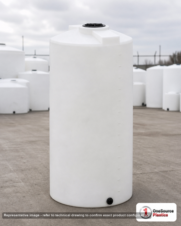250 Gallon Vertical Liquid Storage Tank - Natural White (30" x 89"). Manufacturer part number N-41854.