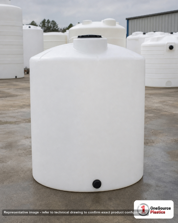 250 Gallon Vertical Liquid Storage Tank - Natural White. . Manufacturer part number N-45874. Sold by OneSource Plastics (https://www.onesourceplastics.com).