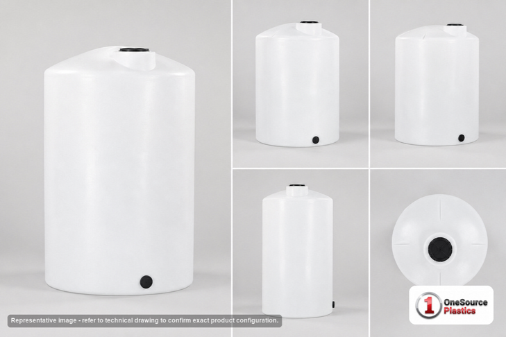 250 Gallon Vertical Liquid Storage Tank - Natural White