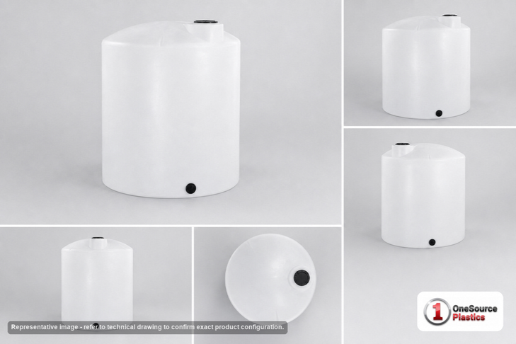 300 Gallon Vertical Liquid Storage Tank - Natural White