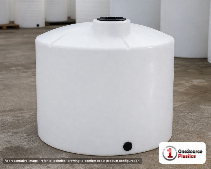 300 Gallon Vertical Liquid Storage Tank - Natural White (46" x 50"). Manufacturer part number N-41529.