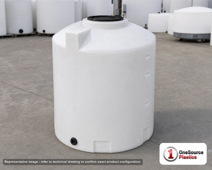 305 Gallon Vertical Liquid Storage Tank. . Manufacturer part number N-40302. Sold by OneSource Plastics (https://www.onesourceplastics.com).
