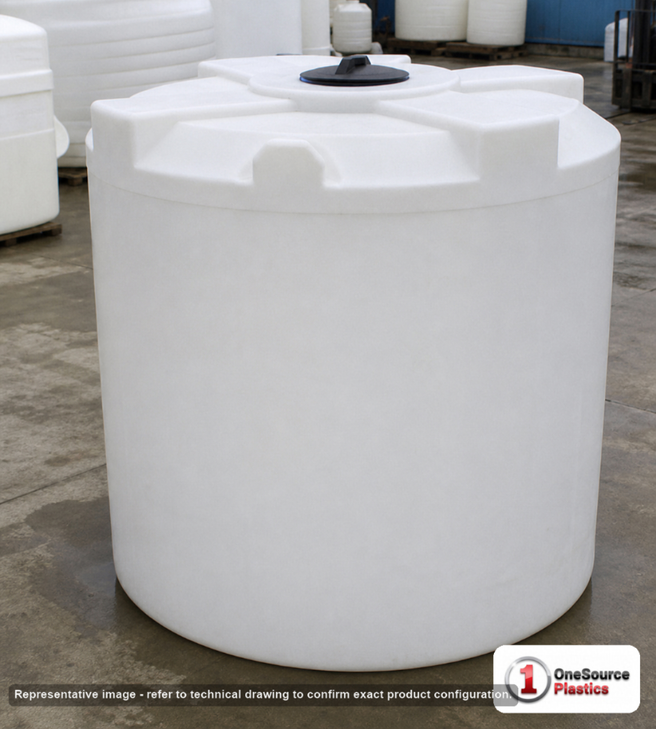 500 Gallon Vertical Liquid Storage Tank - Natural White (48" x 68"). . Manufacturer part number N-45877. Sold by OneSource Plastics (https://www.onesourceplastics.com).