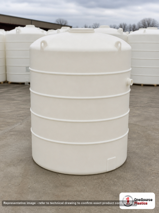1000 Gallon Vertical Liquid Storage Tank - Natural White (64" x 80"). Manufacturer part number N-40152.