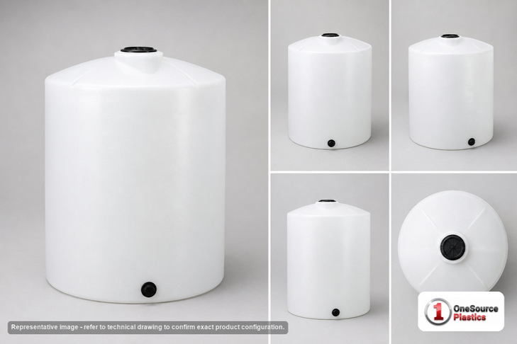 1000 Gallon Vertical Liquid Storage Tank - Natural White (64" x 81")