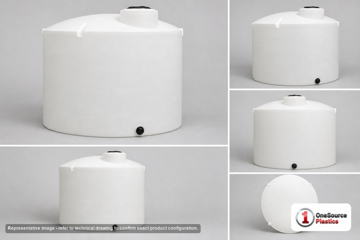 1000 Gallon Vertical Liquid Storage Tank - Natural White (72" x 66")