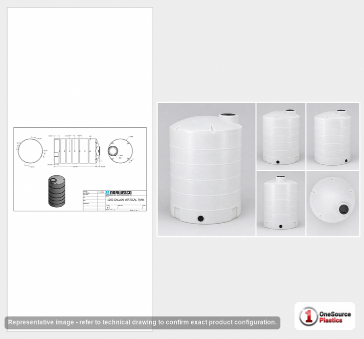 1250 Gallon Vertical Liquid Storage Tank