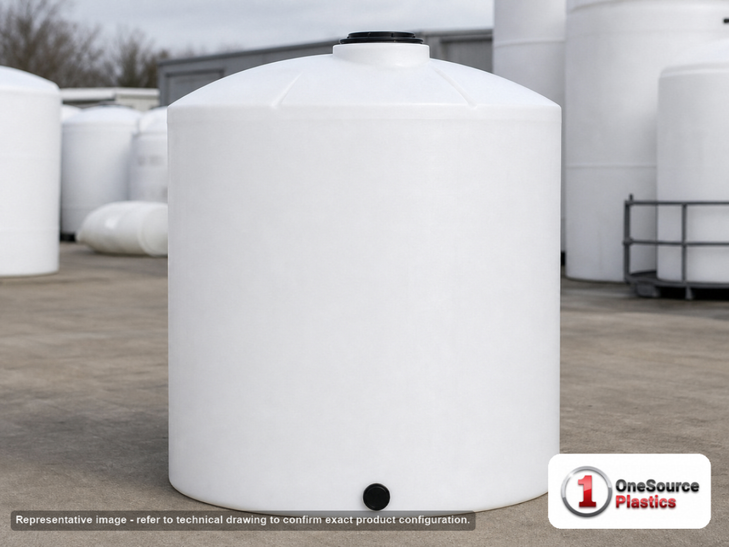 1500 Gallon Vertical Liquid Storage Tank - Natural White (93" x 60"). . Manufacturer part number N-41505. Sold by OneSource Plastics (https://www.onesourceplastics.com).