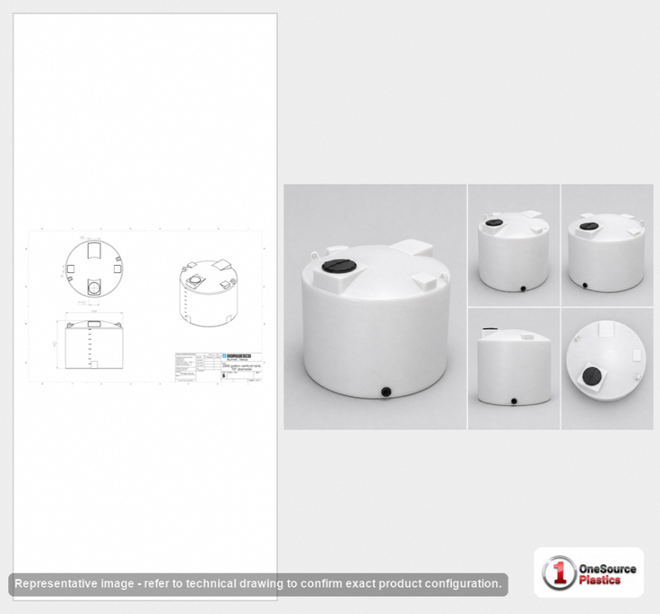 2000 Gallon Vertical Liquid Storage Tank - Natural White (93" x 80")