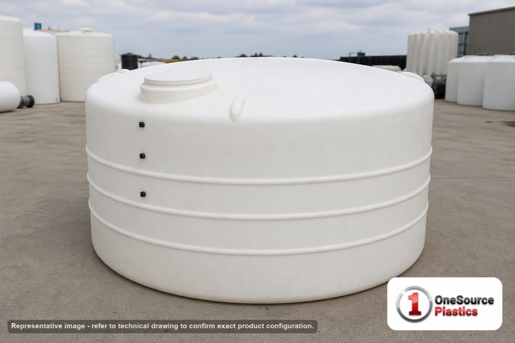 2100 Gallon Vertical Liquid Storage Tank - Natural White (102" x 69"). Manufacturer part number N-41399.