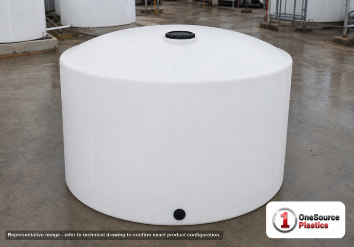 2500 Gallon Vertical Liquid Storage Tank - Natural White (96" x 96"). Polyethylene; White; 96" H x 96" W x 96" L.