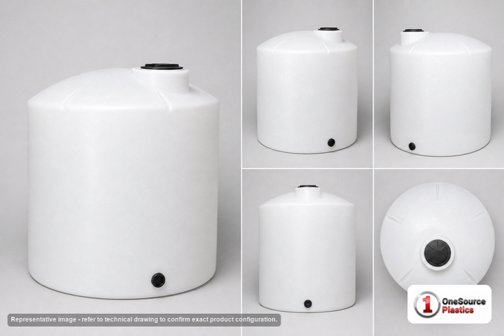2500 Gallon Vertical Liquid Storage Tank - Natural White (96" x 96")