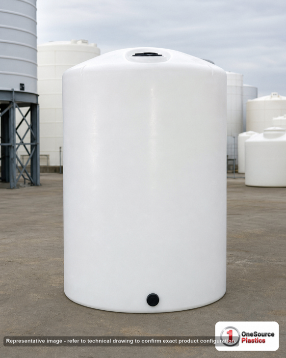 3000 Gallon Vertical Liquid Storage Tank - Natural White. . Manufacturer part number N-42956. Sold by OneSource Plastics (https://www.onesourceplastics.com).