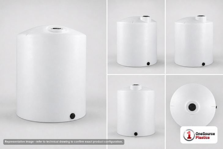 3000 Gallon Vertical Liquid Storage Tank - Natural White