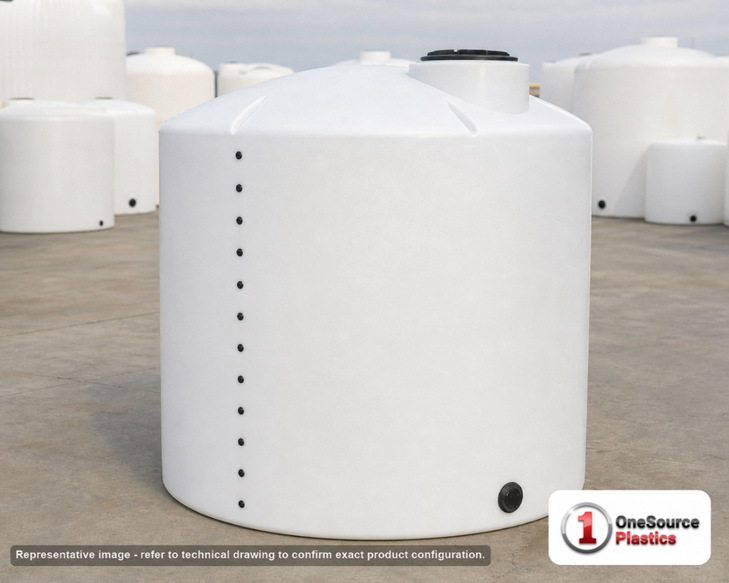 3000 Gallon Vertical Liquid Storage Tank - Natural White (102" x 93") #45246. Manufacturer part number N-45246.
