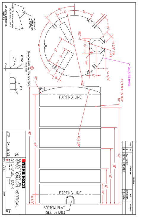 6502 Gallon Vertical Liquid Storage Tank