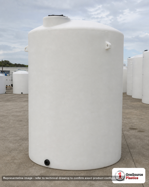 8400 Gallon Vertical Liquid Storage Tank - Natural White (119" x 188"). . Manufacturer part number N-42060. Sold by OneSource Plastics (https://www.onesourceplastics.com).