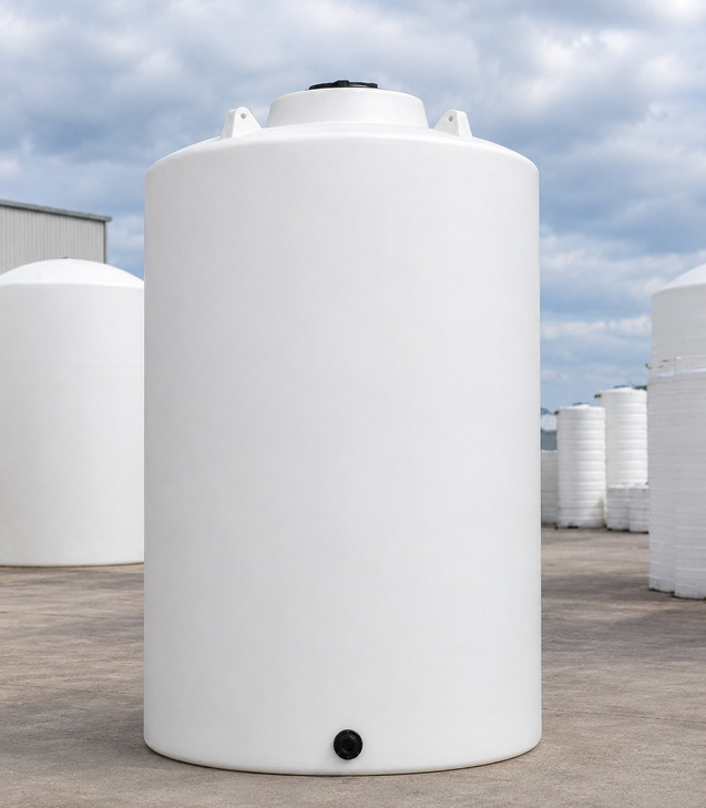 Norwesco 20000 Gallon Vertical Liquid Storage Tank - white, polyethylene, 165" dia x 242" H