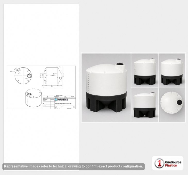 2500 Gallon 30 Degree Cone Bottom Tank