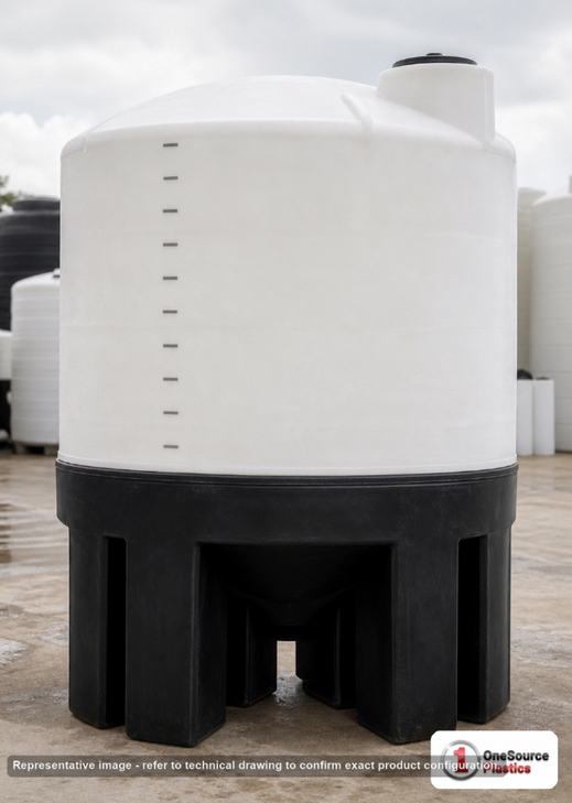 3000 Gallon 30 Degree Cone Bottom Tank - Natural White (99" x 134"). Manufacturer part number N-40797.