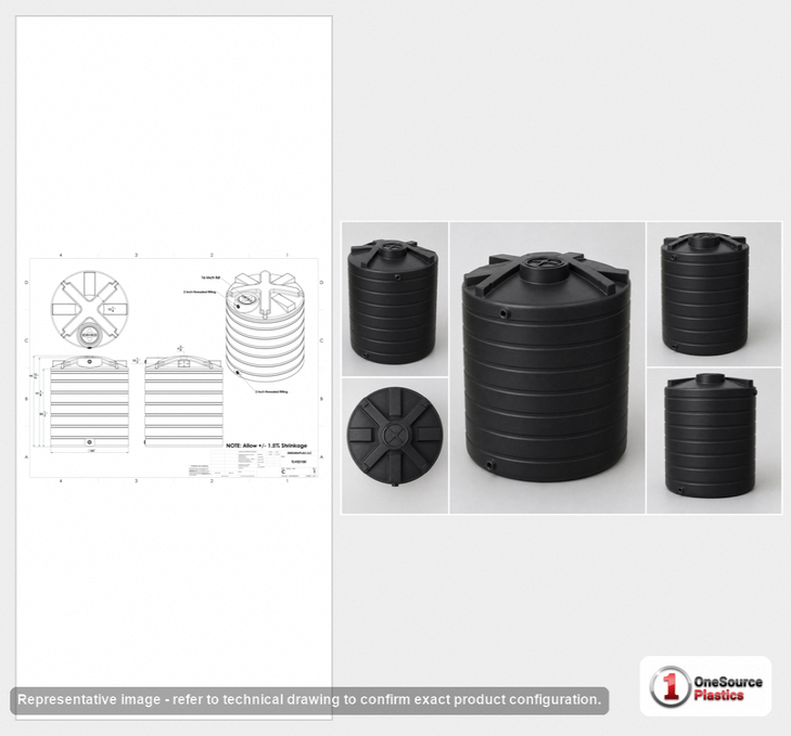 Enduraplas 2100 Gallon Plastic Vertical Water Storage Tank in Black