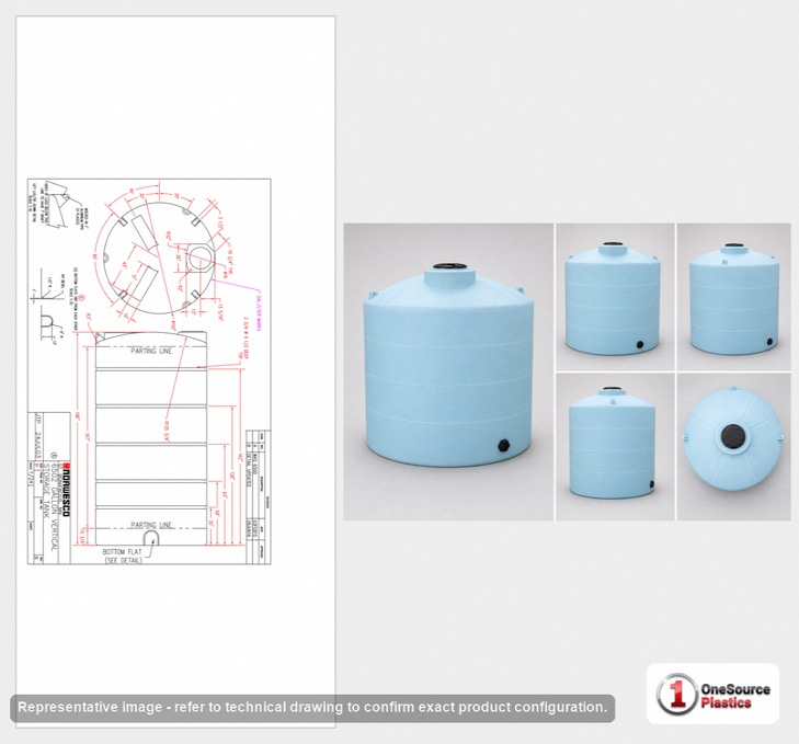 Norwesco 6502 Gallon Vertical Liquid Storage Tank in Blue