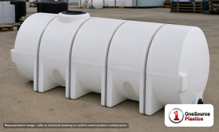 Norwesco 925 Gallon Horizontal Leg Tank in White. Manufacturer part number N-45209.