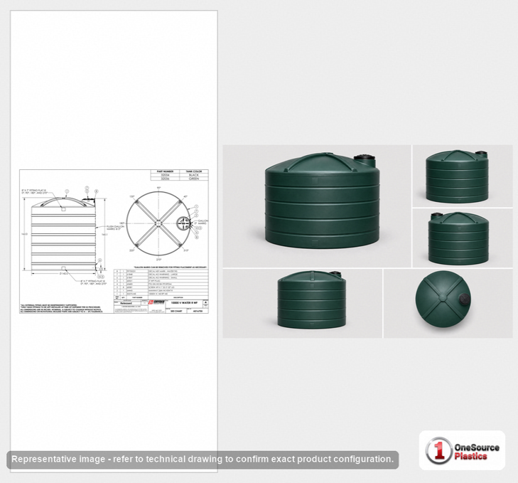 Snyder Industries 10000 Gallon HDPE Vertical Liquid Storage Tank in Green