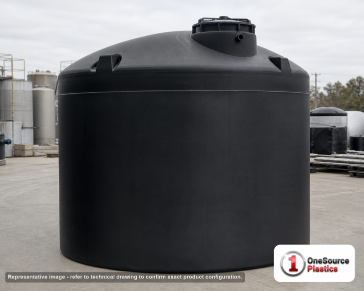 Snyder Industries 3000 Gallon Plastic Vertical Water Storage Tank in Black. 3000 gallon capacity; High Density Linear