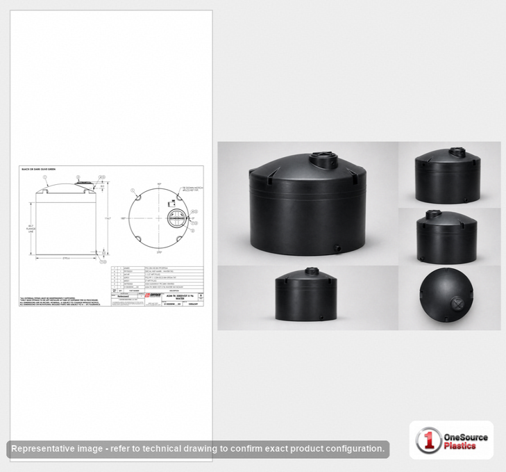 Snyder Industries 3000 Gallon Plastic Vertical Water Storage Tank in Black
