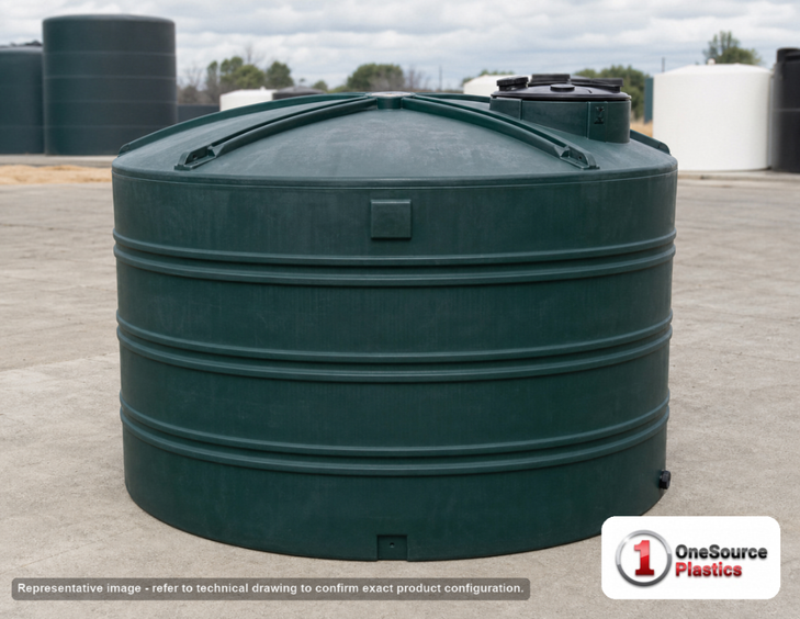Snyder Industries 5000 Gallon Plastic Vertical Water Storage Tank in Green. High Density Linear Polyethylene; Green; 116" H