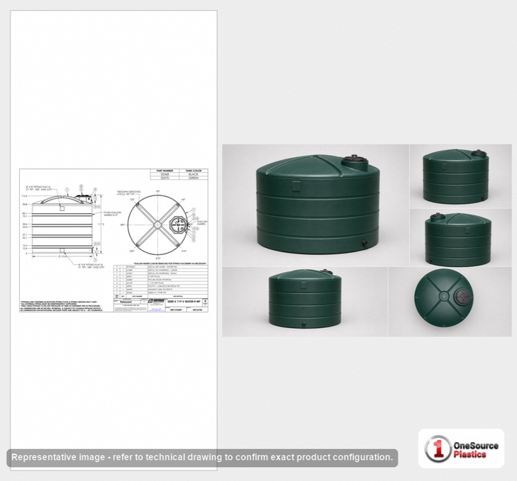 Snyder Industries 5000 Gallon Plastic Vertical Water Storage Tank in Green