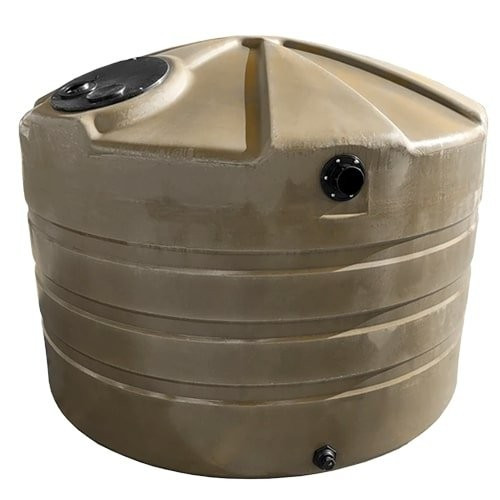 Bushman 730 Gallon Plastic Low Profile Vertical Rainwater Collection Storage Tank in Mocha