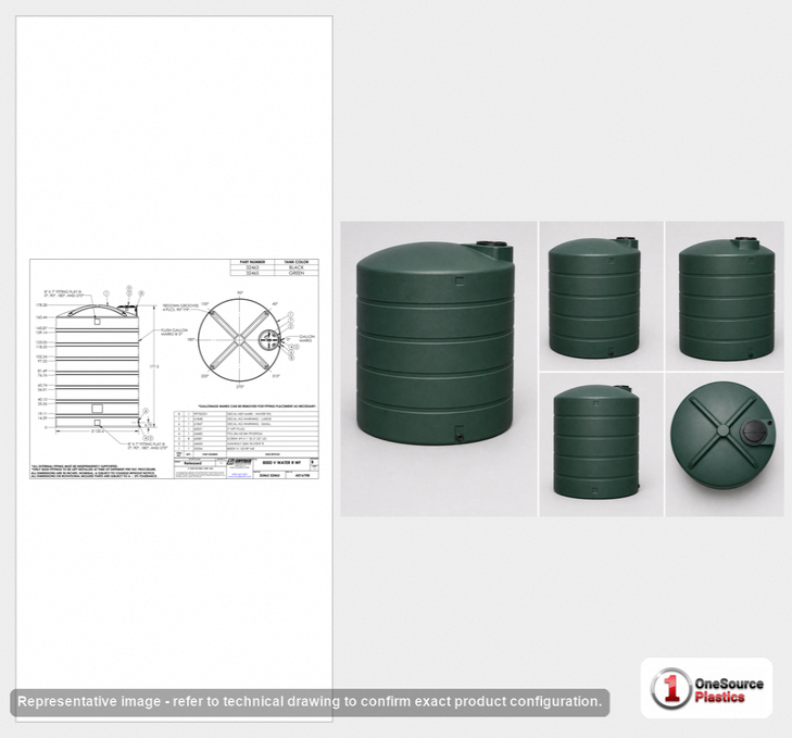 Snyder Industries 8000 Gallon Vertical Water Storage Tank in Green