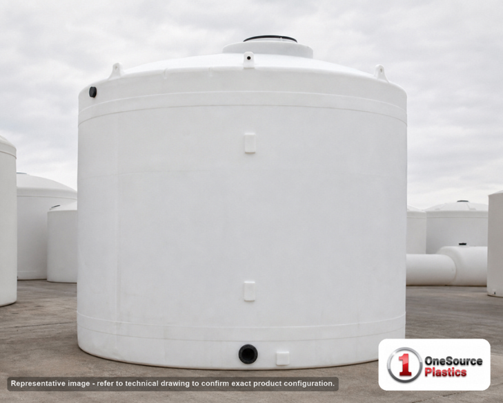 Snyder Industries 10500 Gallon Plastic Vertical Liquid Storage Tank in White. High Density Linear Polyethylene; White; 177"