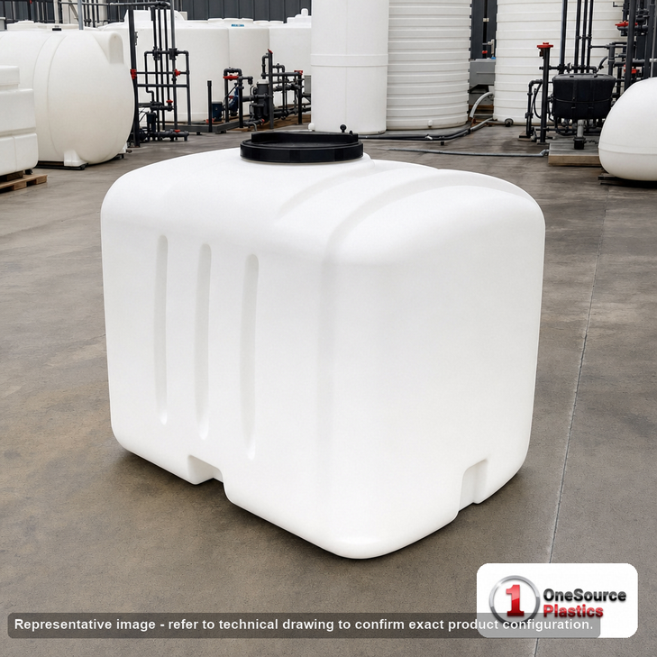 Norwesco 200 Gallon Plastic Portable Flat Bottom Utility Tank in White. 200 gallon capacity; Polyethylene; White; 36" H x