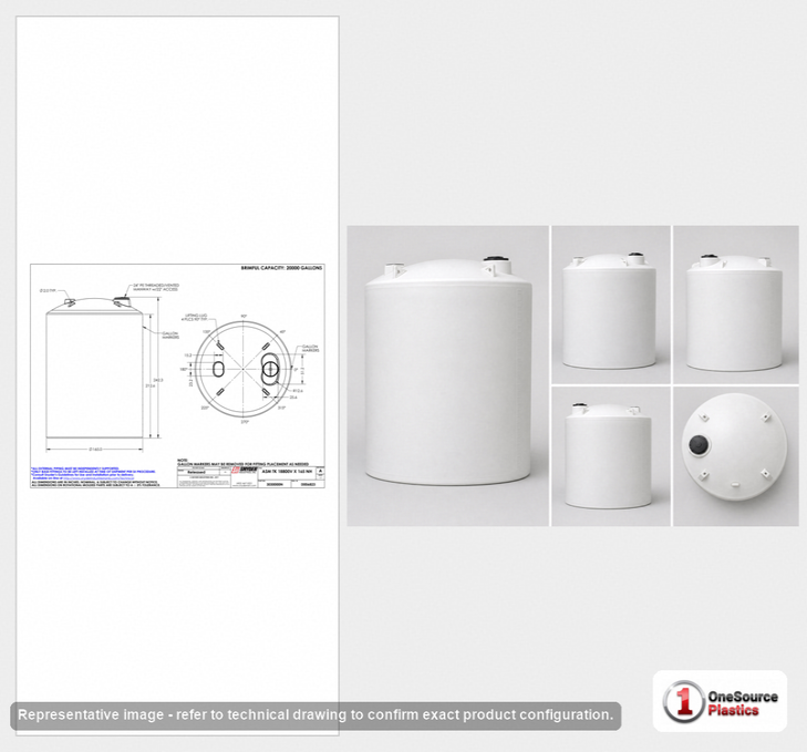Snyder Industries 20000 Gallon Plastic Vertical Liquid Storage Tank in White