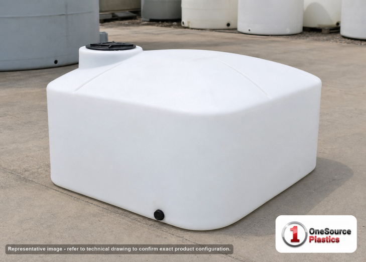 Norwesco 210 Gallon Plastic Pick Up Truck Water Storage Tank in White. Polyethylene; White; 29" H x 60" W x 60" L.