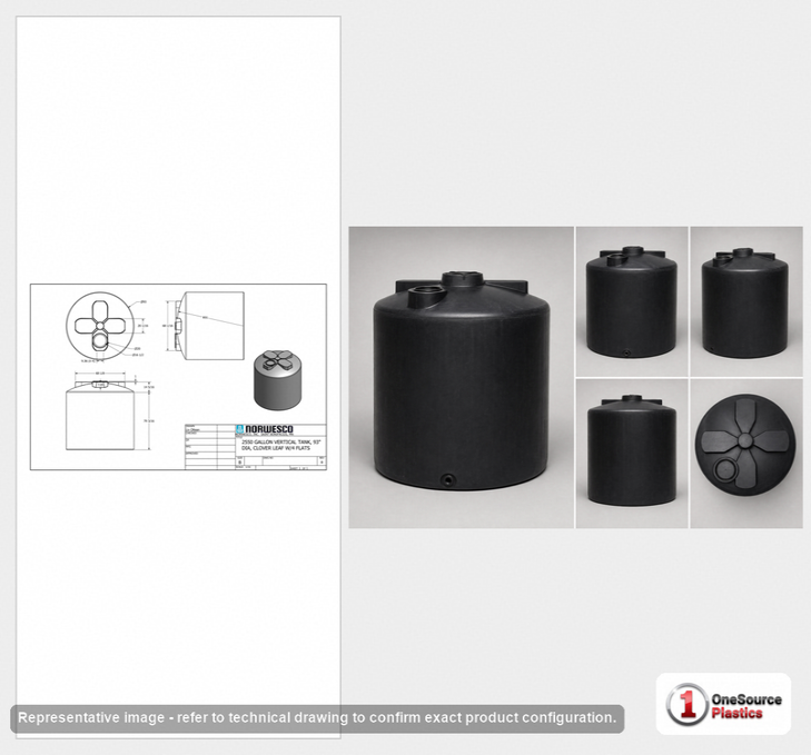 Norwesco 2550 Gallon Vertical Water Storage Tank in Black