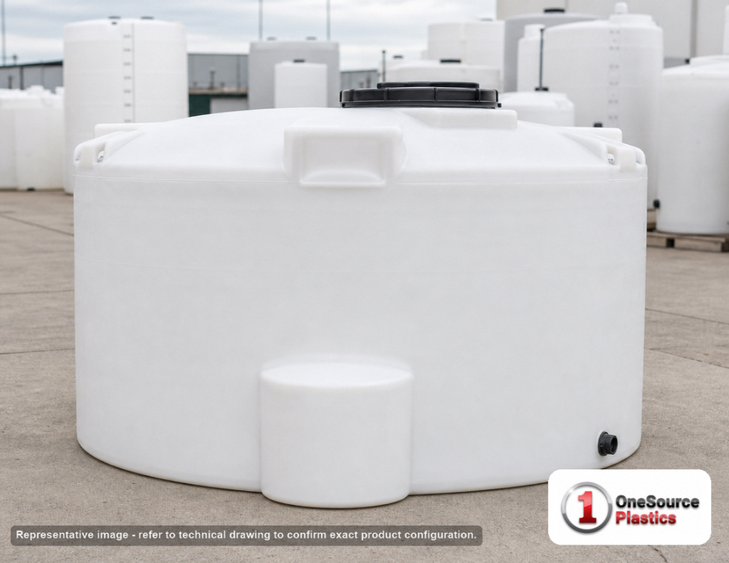 Snyder Industries 550 Gallon HDPE Vertical Chemical Storage Tank in White. 550 gallon capacity; High Density Linear