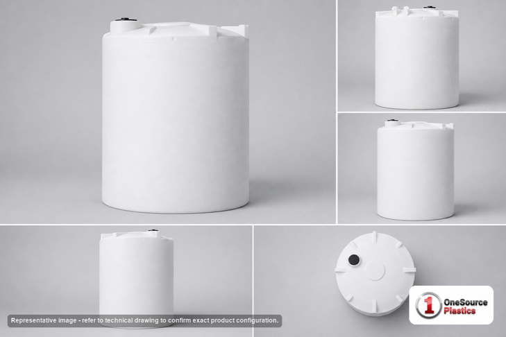 Dimensional spec drawing for Snyder Industries 6900 Gallon Vertical Storage Tank (120" L x 120" W x 153" H)